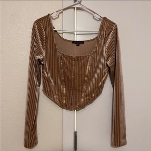 long sleeve semi crop top